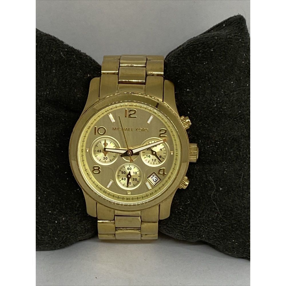 Michael Kors MK5055 Unisex Gold Stainless Steal Analog Dial Quartz Watch GE445 - Picture 3 of 12